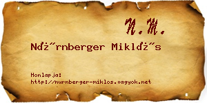 Nürnberger Miklós névjegykártya