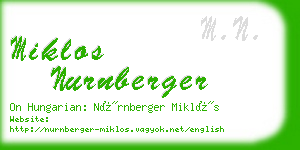 miklos nurnberger business card